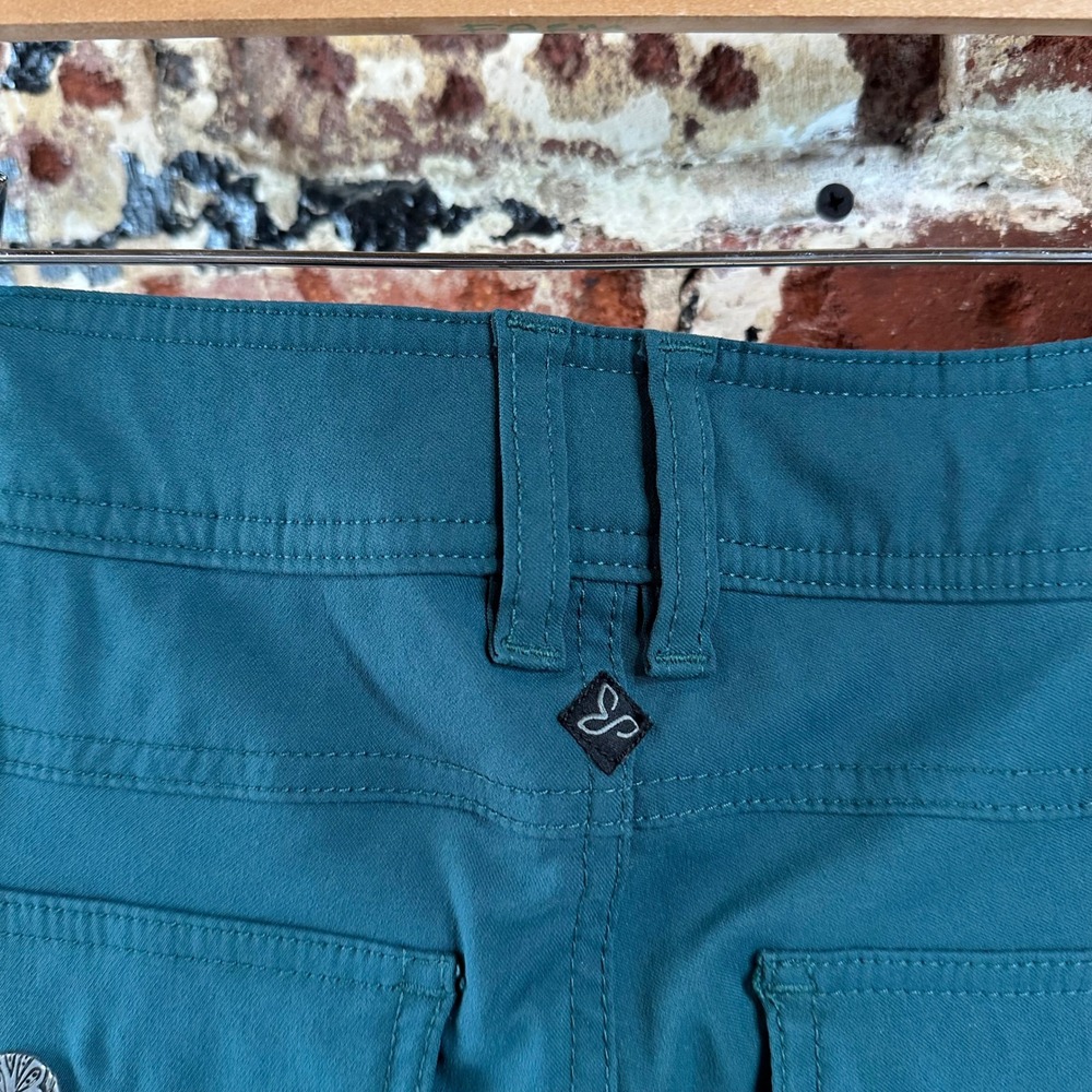Prana Pants Womens 2 Green Stretch Mid Rise Hiking Camping Trail - Picture 7 of 16